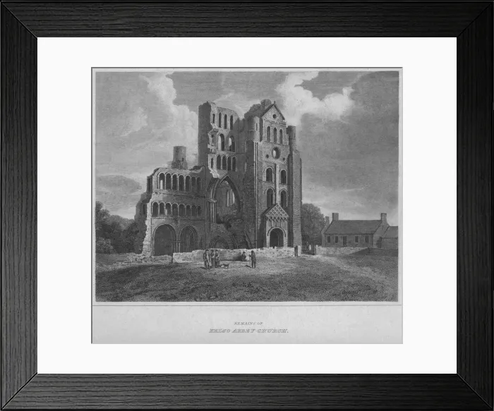 Framed Print : Remains of Kelso Abbey Church, 1814. Artist: John Greig Framed Print : Remains of Kelso Abbey Church, 1814. Artist: John Greig