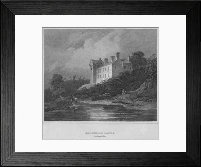 Framed Print : Branxholm Castle, Roxburghshire, 1814. Artist: John Greig Framed Print : Branxholm Castle, Roxburghshire, 1814. Artist: John Greig