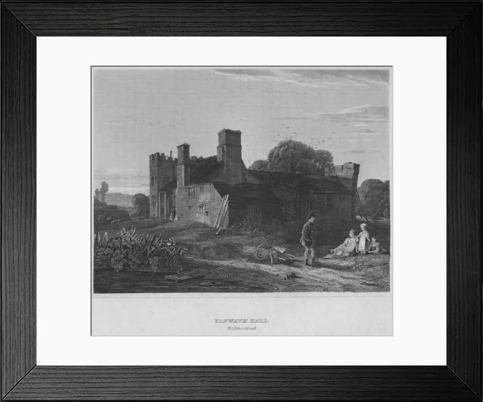 Framed Print : Yanwath Hall, Westmoreland, 1814. Artist: John Greig Framed Print : Yanwath Hall, Westmoreland, 1814. Artist: John Greig