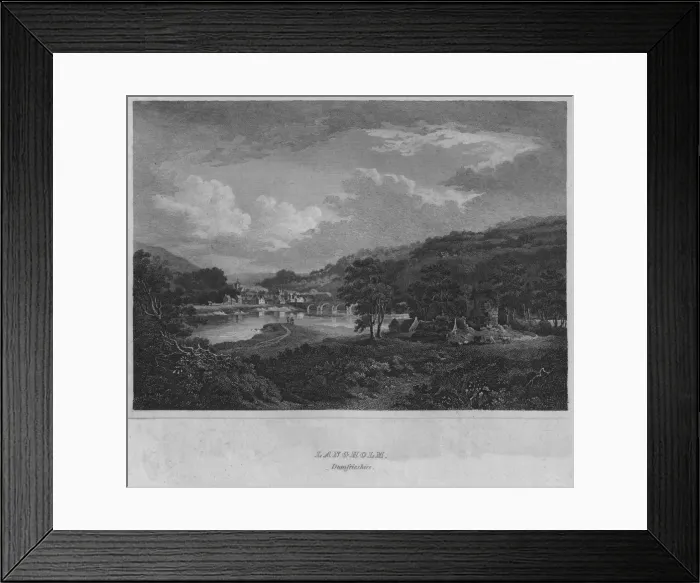 Framed Print : Langholm, Dumfrieshire, 1814. Artist: John Greig