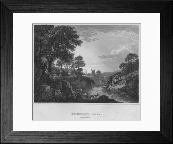 Framed Print : Gillknocky Tower, Dumfrieshire, 1814. Artist: John Greig Framed Print : Gillknocky Tower, Dumfrieshire, 1814. Artist: John Greig