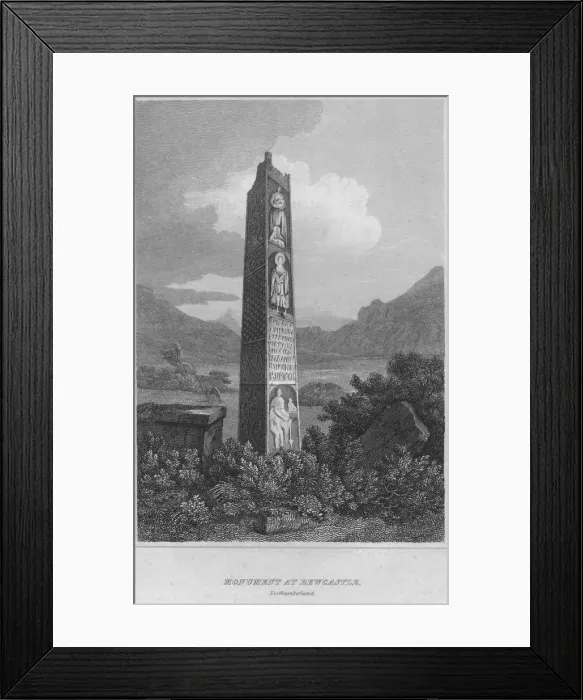 Framed Print : Monument at Bewcastle. Northumberland, 1814. Artist: John Greig Framed Print : Monument at Bewcastle. Northumberland, 1814. Artist: John Greig