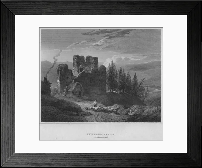 Framed Print : Thirlwall Castle, Northumberland, 1814. Artist: John Greig Framed Print : Thirlwall Castle, Northumberland, 1814. Artist: John Greig