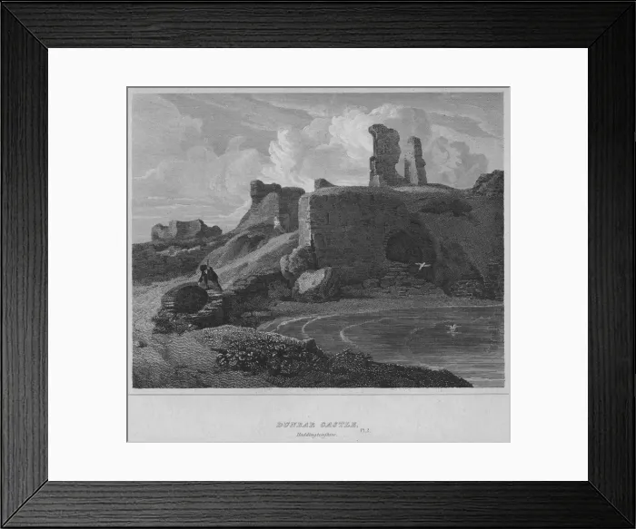 Framed Print : Dunbar Castle, Haddingtonshire, 1814. Artist: John Greig Framed Print : Dunbar Castle, Haddingtonshire, 1814. Artist: John Greig