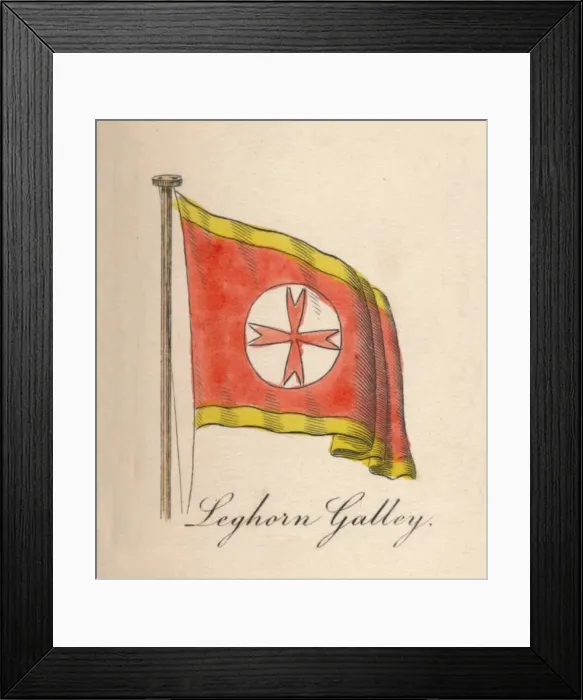 Framed Print : Leghorn Galley, 1838 Framed Print : Leghorn Galley, 1838