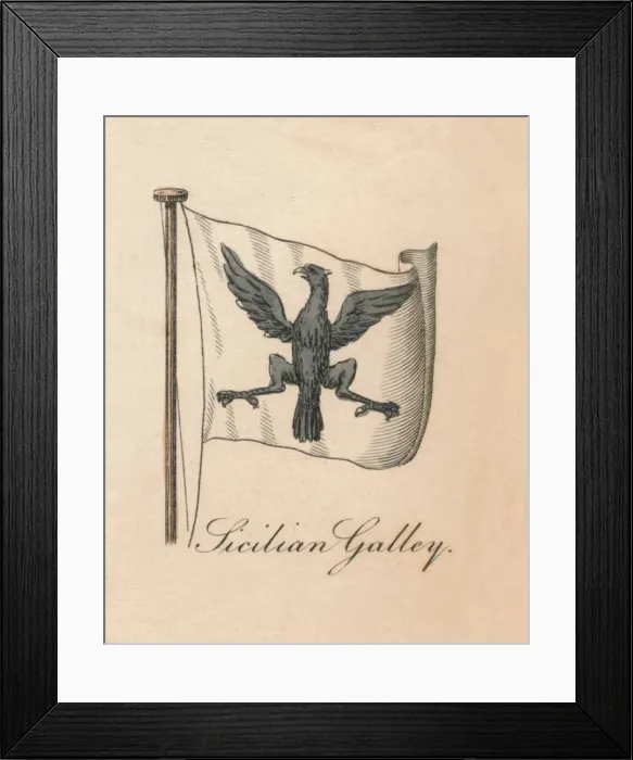 Framed Print : Sicilian Galley, 1838 Framed Print : Sicilian Galley, 1838