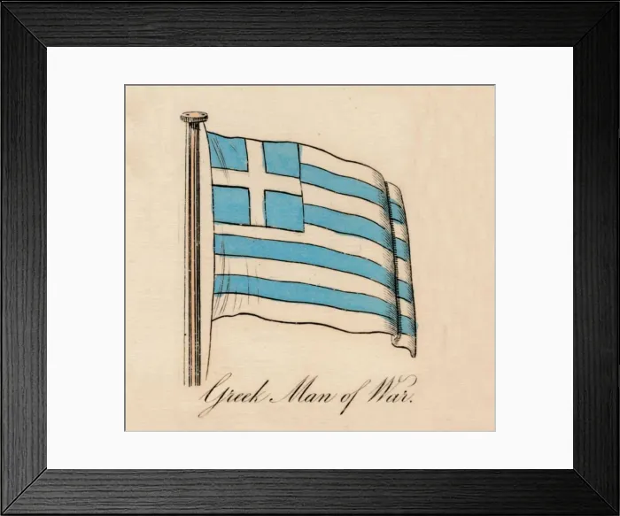 Framed Print : Greek Man of War, 1838 Framed Print : Greek Man of War, 1838