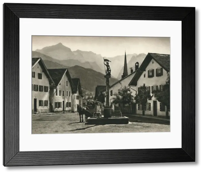Framed Print : Partenkirchen, Floriansplatz, 1931. Artist: Kurt Hielscher Framed Print : Partenkirchen, Floriansplatz, 1931. Artist: Kurt Hielscher