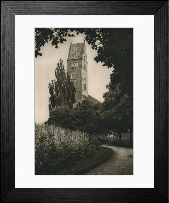 Framed Print : Meersburg (Bodensee). Church, 1931. Artist: Kurt Hielscher Framed Print : Meersburg (Bodensee). Church, 1931. Artist: Kurt Hielscher