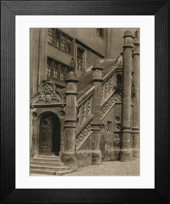 Framed Print : Nordlingen - Town Hall Stairs, 1931. Artist: Kurt Hielscher Framed Print : Nordlingen - Town Hall Stairs, 1931. Artist: Kurt Hielscher