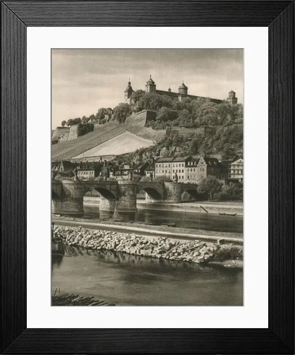 Framed Print : Wurzburg - Old Main Bridge and Marienberg-Fortress, 1931. Artist: Kurt Hielscher Framed Print : Wurzburg - Old Main Bridge and Marienberg-Fortress, 1931. Artist: Kurt Hielscher