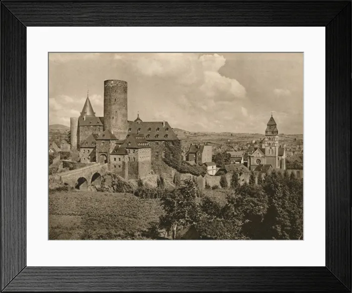 Framed Print : Mayen (Eifel), Genovevaburg, 1931. Artist: Kurt Hielscher Framed Print : Mayen (Eifel), Genovevaburg, 1931. Artist: Kurt Hielscher