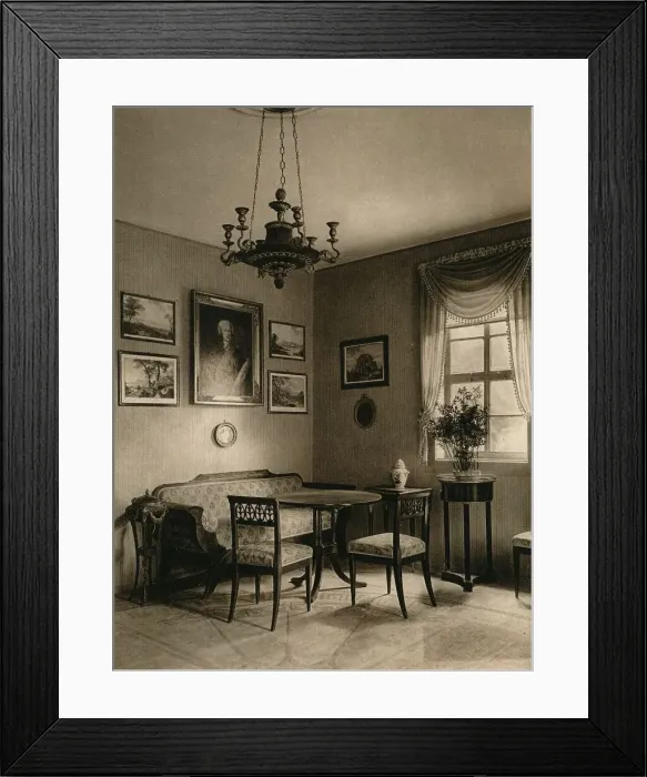 Framed Print : Weimar. Interior of Tiefurt Castle, 1931. Artist: Kurt Hielscher Framed Print : Weimar. Interior of Tiefurt Castle, 1931. Artist: Kurt Hielscher