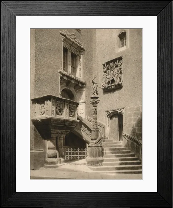Framed Print : Goritz - Town Hall Stairs, 1931. Artist: Kurt Hielscher Framed Print : Goritz - Town Hall Stairs, 1931. Artist: Kurt Hielscher