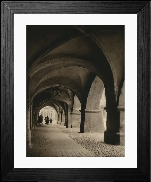 Framed Print : Goritz - Arcades in the Market square, 1931. Artist: Kurt Hielscher Framed Print : Goritz - Arcades in the Market square, 1931. Artist: Kurt Hielscher