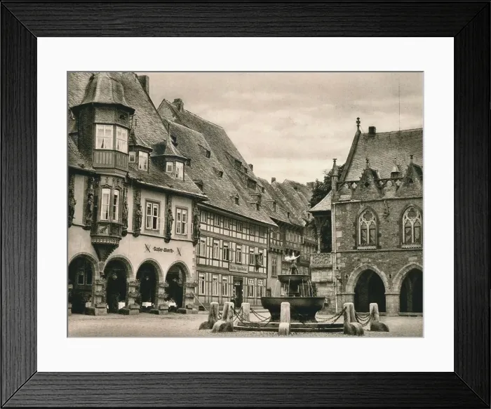 Framed Print : Goslar - Marketplace, 1931. Artist: Kurt Hielscher Framed Print : Goslar - Marketplace, 1931. Artist: Kurt Hielscher
