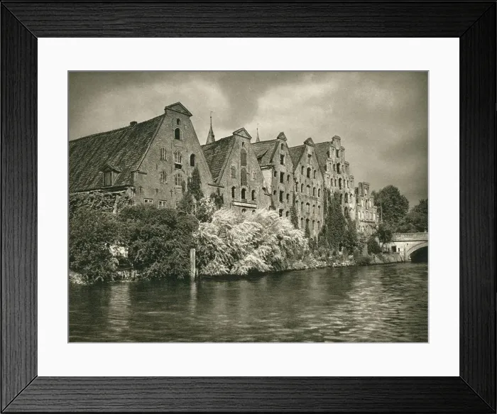 Framed Print : Lubeck - Salt Warehouses, 1931. Artist: Kurt Hielscher Framed Print : Lubeck - Salt Warehouses, 1931. Artist: Kurt Hielscher
