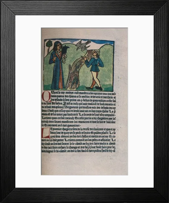 Framed Print : Le Livre du Roy Modus, 1486 (1947) Framed Print : Le Livre du Roy Modus, 1486 (1947)