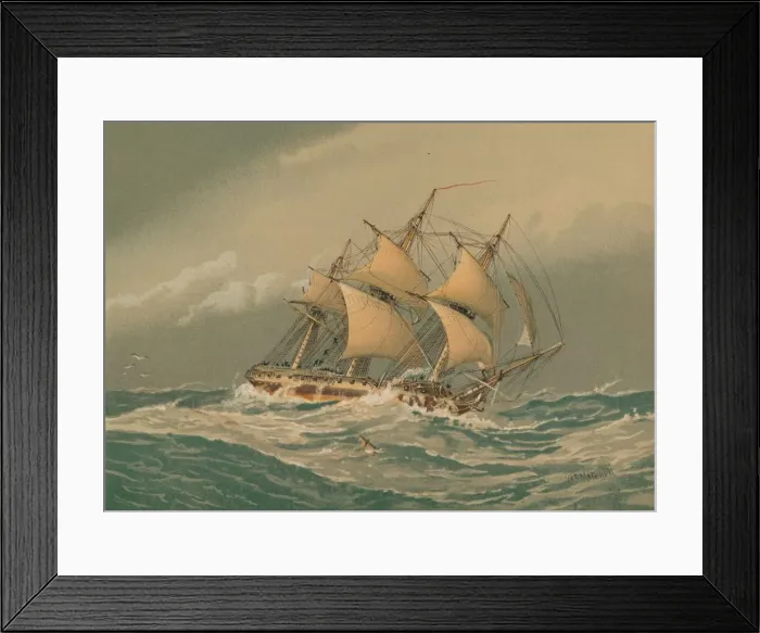 Framed Print : A 28-Gun Frigate, about 1794, c1890. Artist: William Frederick Mitchell Framed Print : A 28-Gun Frigate, about 1794, c1890. Artist: William Frederick Mitchell