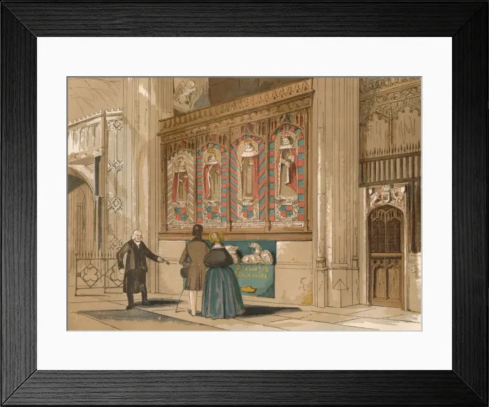 Framed Print : Painted Screen, St. Georges Chapel, c1845, (1864) Framed Print : Painted Screen, St. Georges Chapel, c1845, (1864)