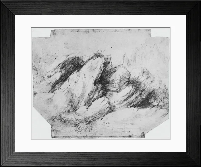 Framed Print : Study of Rock Formations, c1480 (1945). Artist: Leonardo da Vinci Framed Print : Study of Rock Formations, c1480 (1945). Artist: Leonardo da Vinci