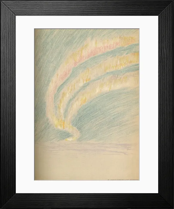 Framed Print : Streamers of Aurora Borealis, 28th November 1893. Pastel Sketch, 1893 (1897). Artist: Fridtjof Nansen Framed Print : Streamers of Aurora Borealis, 28th November 1893. Pastel Sketch, 1893 (1897). Artist: Fridtjof Nansen
