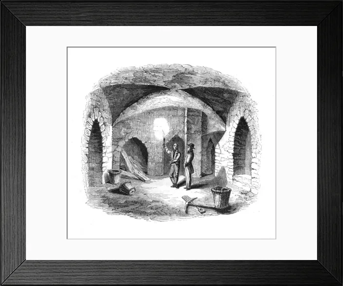 Framed Print : Vault beneath the Old House of Lords, 1845 Framed Print : Vault beneath the Old House of Lords, 1845