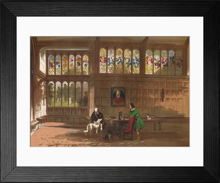Framed Print : Hall at Ockwells, Berkshire, 1845 Framed Print : Hall at Ockwells, Berkshire, 1845