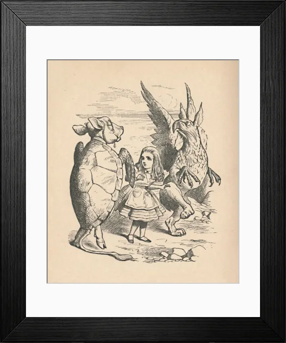 Framed Print : The Mock Turtle, Alice and The Gryphon, 1889. Artist: John Tenniel Framed Print : The Mock Turtle, Alice and The Gryphon, 1889. Artist: John Tenniel