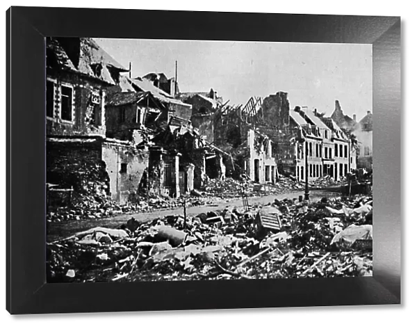 A Scene of Desolation. - A Street in Peronne, 1919. Artist: War Office
