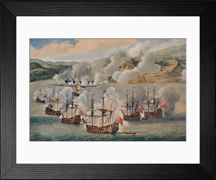 Framed Print : Sea-Fight in a Harbour, c1670, (1903). Artist: Willem van de Velde the Younger Framed Print : Sea-Fight in a Harbour, c1670, (1903). Artist: Willem van de Velde the Younger