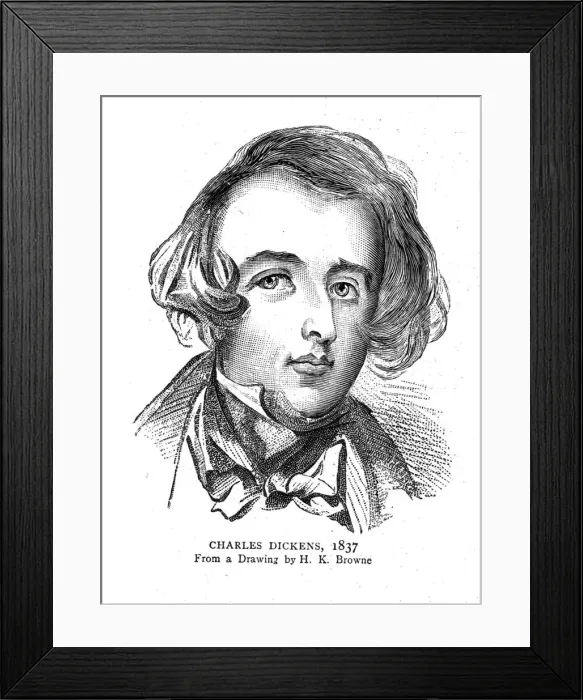 Framed Print : Charles Dickens, 1837. Artist: H K Brown Framed Print : Charles Dickens, 1837. Artist: H K Brown