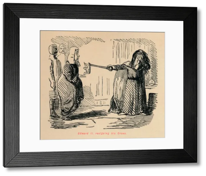 Framed Print : Edward II. resigning his Crown, c1860, (c1860). Artist: John Leech Framed Print : Edward II. resigning his Crown, c1860, (c1860). Artist: John Leech