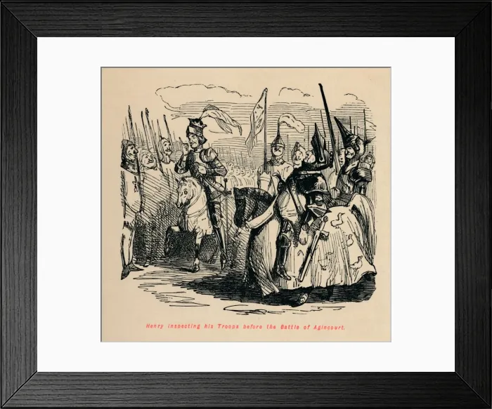 Framed Print : Henry inspecting his Troops before the Battle of Agincourt, c1860, (c1860). Artist: John Leech Framed Print : Henry inspecting his Troops before the Battle of Agincourt, c1860, (c1860). Artist: John Leech