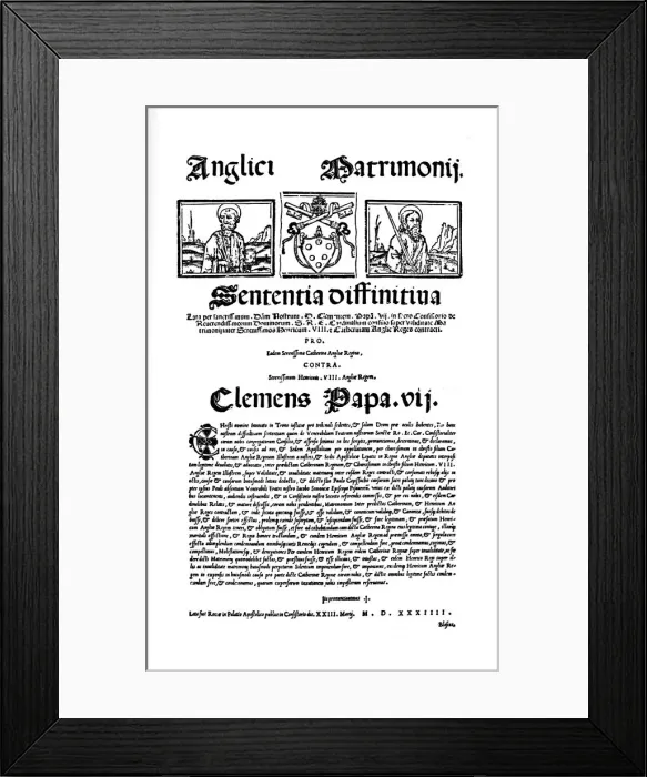 Framed Print : Bull of Pope Clement VII. Against Henry VIIIs Divorce, 1530, (1903) Framed Print : Bull of Pope Clement VII. Against Henry VIIIs Divorce, 1530, (1903)