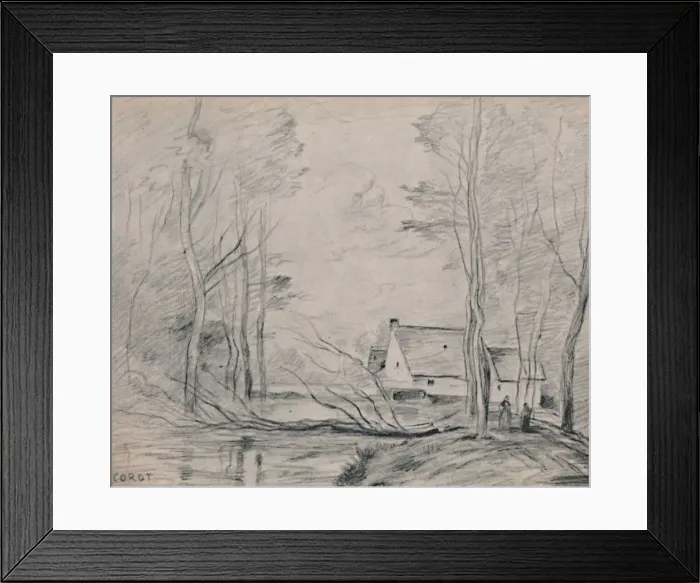 Framed Print : The Mill at Cuincy, 1871-1872, (1946). Artist: Jean-Baptiste-Camille Corot Framed Print : The Mill at Cuincy, 1871-1872, (1946). Artist: Jean-Baptiste-Camille Corot