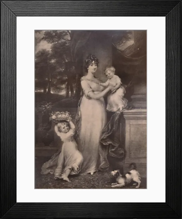 Framed Print : Maria Scott-Waring and her daughters, c 1804 (1894). Artist: Charles Turner Framed Print : Maria Scott-Waring and her daughters, c 1804 (1894). Artist: Charles Turner