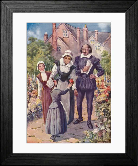 Framed Print : William Shakespeare - A Dainty Bloom for the King of Poets, c1925. Artist: Charles Dudley Tennant Framed Print : William Shakespeare - A Dainty Bloom for the King of Poets, c1925. Artist: Charles Dudley Tennant
