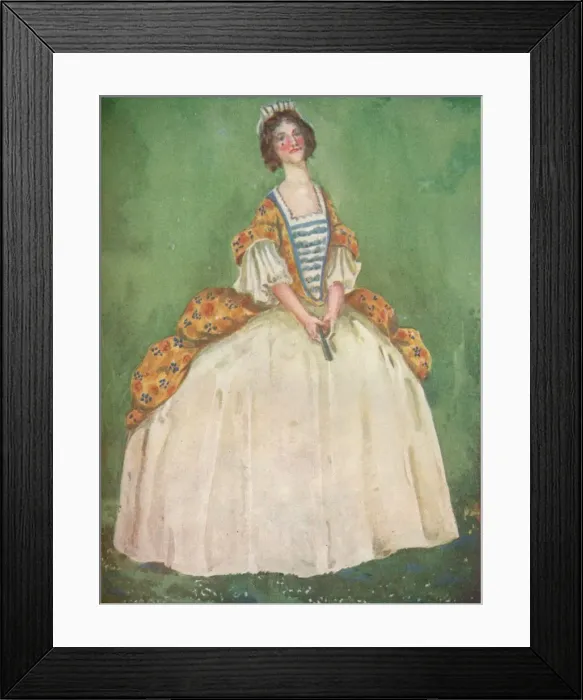 Framed Print : A Woman of the Time of Queen Anne, 1907. Artist: Dion Clayton Calthrop Framed Print : A Woman of the Time of Queen Anne, 1907. Artist: Dion Clayton Calthrop