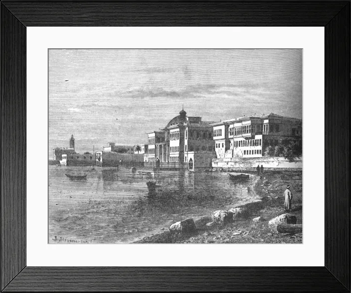 Framed Print : The Khedives Palace at Ras-El-Tin, Alexandria, c1882-85 Artists: Unknown, B Strassberger Framed Print : The Khedives Palace at Ras-El-Tin, Alexandria, c1882-85 Artists: Unknown, B Strassberger