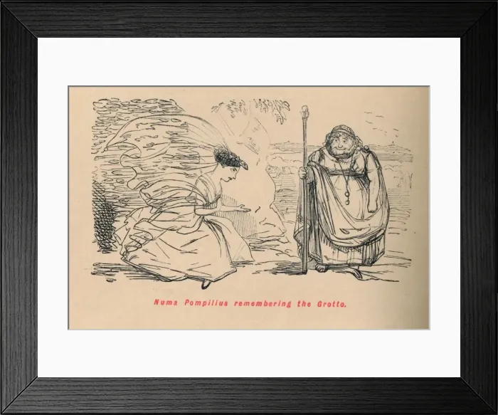 Framed Print : Numa Pompilius remembering the Grotto, 1852. Artist: John Leech Framed Print : Numa Pompilius remembering the Grotto, 1852. Artist: John Leech