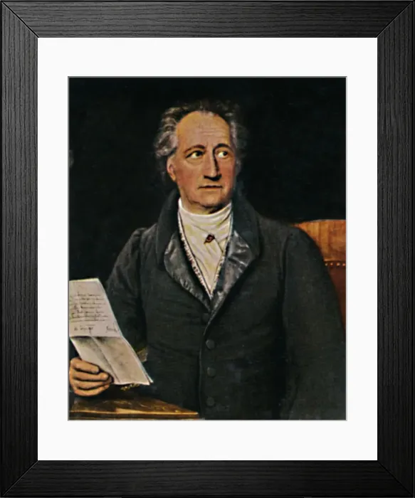 Framed Print : Johann Wolfgang von Goethe 1749-1832. - Gemalde von J. K. Stieler, 1934 Framed Print : Johann Wolfgang von Goethe 1749-1832. - Gemalde von J. K. Stieler, 1934