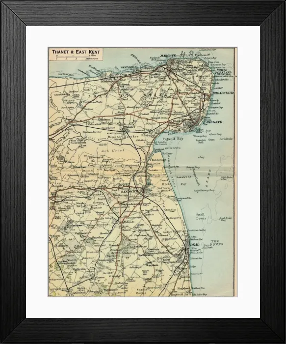 Framed Print : Thanet & East Kent, c20th Century. Artist: John Bartholomew Framed Print : Thanet & East Kent, c20th Century. Artist: John Bartholomew