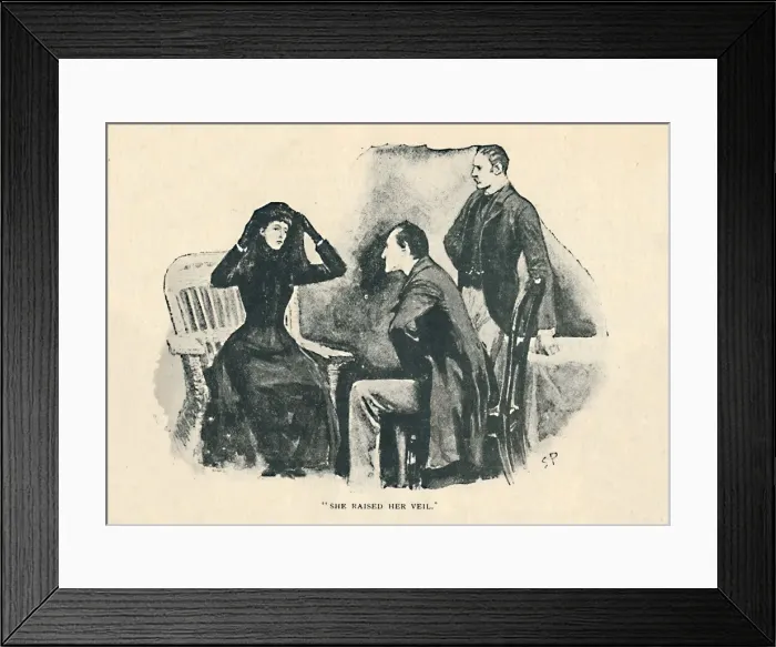 Framed Print : She Raised Her Veil, 1892. Artist: Sidney E Paget