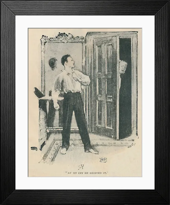 Framed Print : At My Cry He Dropped It, 1892. Artist: Sidney E Paget Framed Print : At My Cry He Dropped It, 1892. Artist: Sidney E Paget