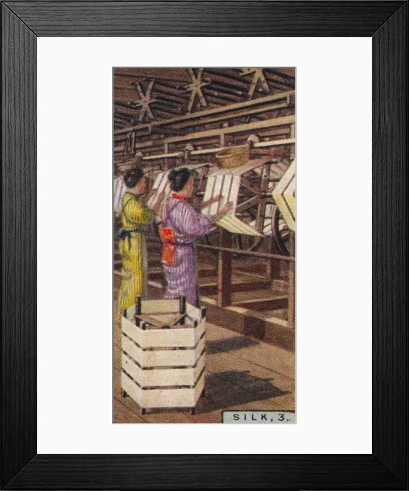 Framed Print : Silk, 3. - Reeling Silk, Japan, 1928 Framed Print : Silk, 3. - Reeling Silk, Japan, 1928