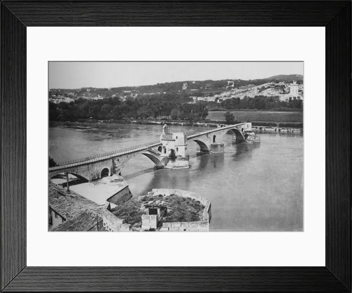 Framed Print : Avignon - St. Benezet Bridge and Rhone Valley, View Taken From Doms Fort, c1925 Framed Print : Avignon - St. Benezet Bridge and Rhone Valley, View Taken From Doms Fort, c1925