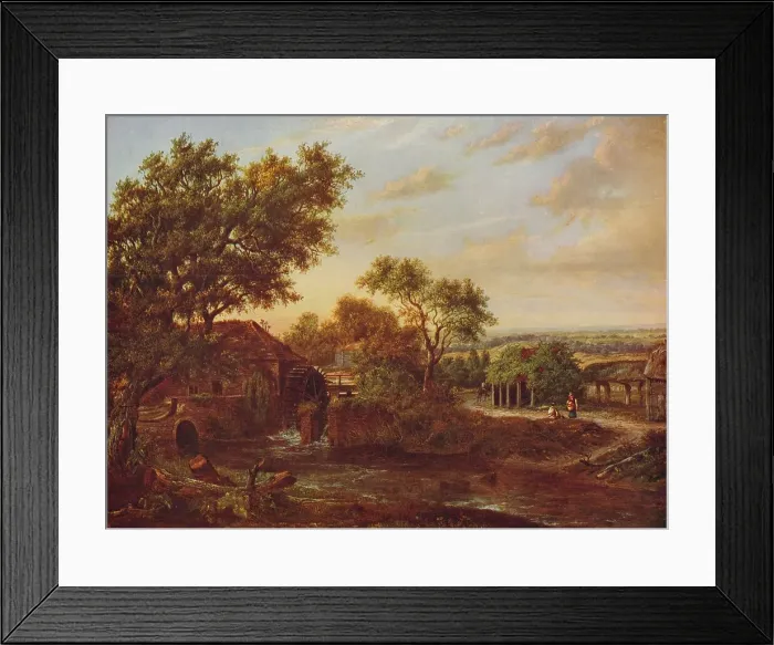 Framed Print : The Water Mill, Carshalton, 1830, (c1915). Artist: Patrick Nasmyth Framed Print : The Water Mill, Carshalton, 1830, (c1915). Artist: Patrick Nasmyth