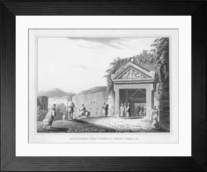 Framed Print : Sepulchres of the Judges of Israel. Judges 8. 32. 1830. Artist: J Clarke Framed Print : Sepulchres of the Judges of Israel. Judges 8. 32. 1830. Artist: J Clarke