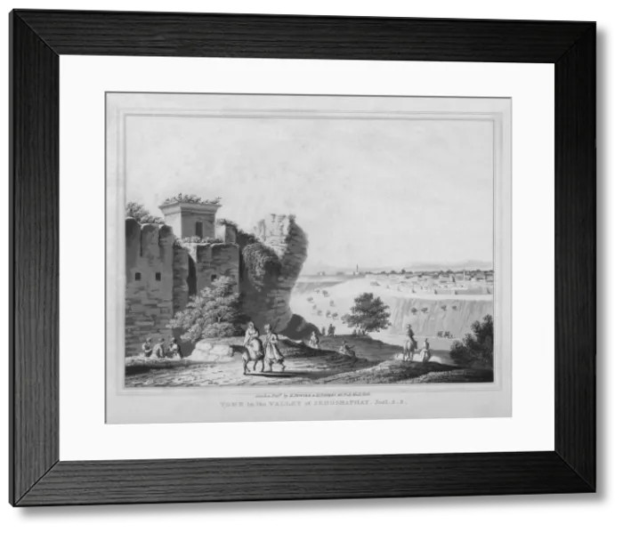 Framed Print : Tomb in the Valley of Jehoshaphat. Joel, 3. 2. 1830. Artist: J Clarke Framed Print : Tomb in the Valley of Jehoshaphat. Joel, 3. 2. 1830. Artist: J Clarke